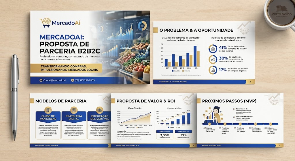 Capa da apresentação comercial MercadoAi para lojistas